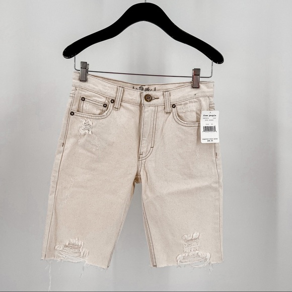 NWT FreePeople Caroline Ecru Seeded Cut Shorts - Picture 9 of 11